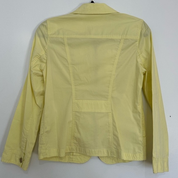Chicos Womens Cotton Blend Lemon  Yellow Zip Up Windbreaker Jacket size 0 - Picture 4 of 5
